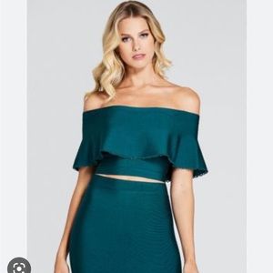 Marciano Shiloh Bandage Crop Top Teal blue XS